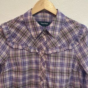 ModCloth ruffled up at the rodeo purple blouse